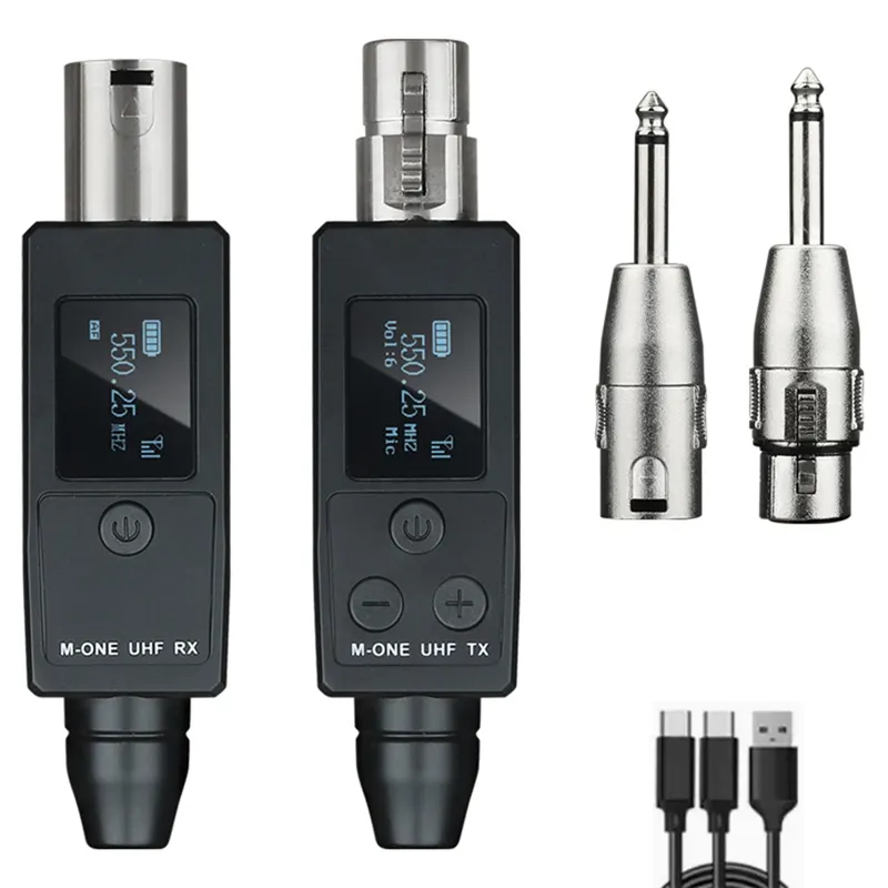 UHF Wireless Microphone Converter Transmitter Receiver for Dynamic Microphone Guitar Receiver Wireless Adapter Easy Install Easy to Use