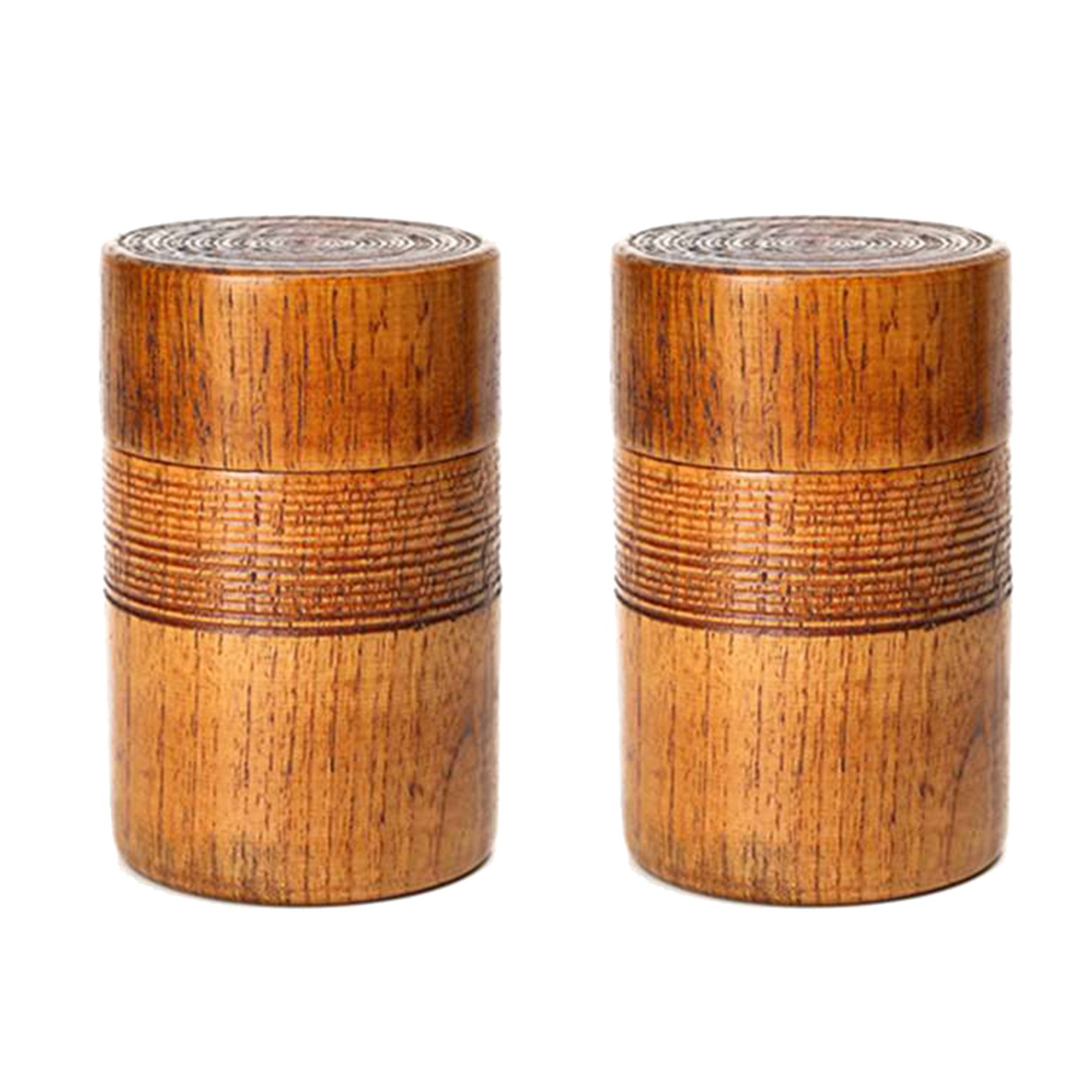 Wooden Tea Pot Handmade Tea Set Portable Travel Tea Storage Candy Nut Coffee Bean Powder Boxed Sealed Can,2 Pcs