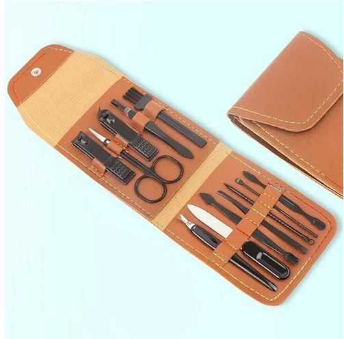 12 Pieces Set Stainless Steel Manicure Tool Set - Travel-Friendly, Reliable, and Perfect for All Ages's Manicure Set (Best Gift To Traveller) - Random Color