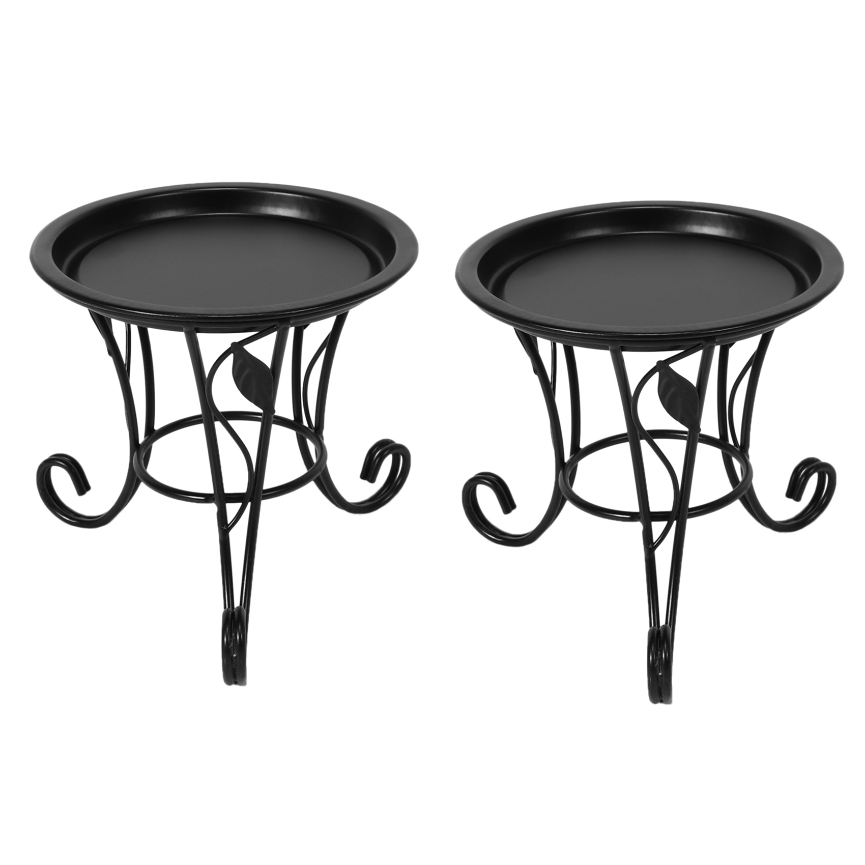 fasdaga 2X European Style Simple Mini Flower Stand Flower Pot Succulent Flower Shelf Iron Stand + Iron Plate for Desktop Balcony
