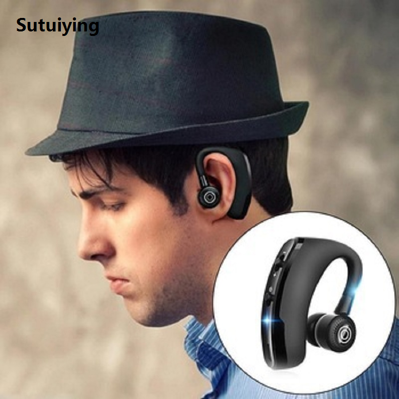 Sutuiying V9 Business Earphones Bluetooth 5.0 Ear Hook TWS Wireless Headphones Hot Selling with Mic Hands-free Call Headset In-Ear HiFI Music Headset