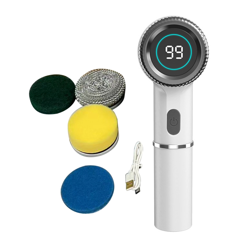 Electric Scrubber Electric Cleaning Brush Cordless Power Scrubber Wih 5 Replace Brush Heads for Bathroom Kitchens Easy to Use