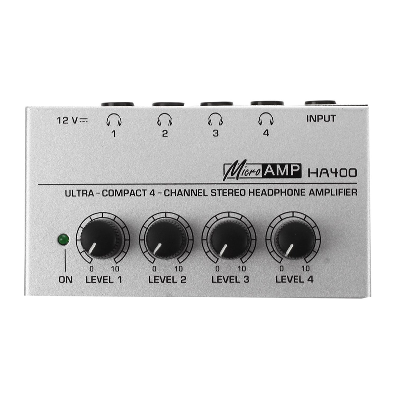 4X HA400 4 Channel Ultra-Compact Headphone Audio Stereo Amp Microamp Amplifier