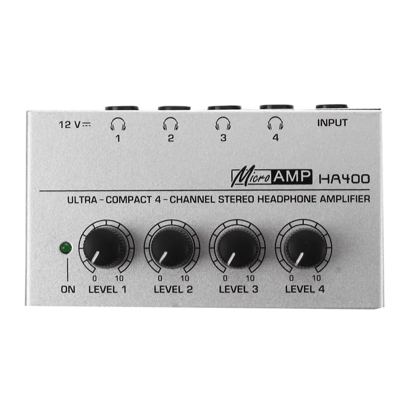 4X HA400 4 Channel Ultra-Compact Headphone Audio Stereo Amp Microamp Amplifier
