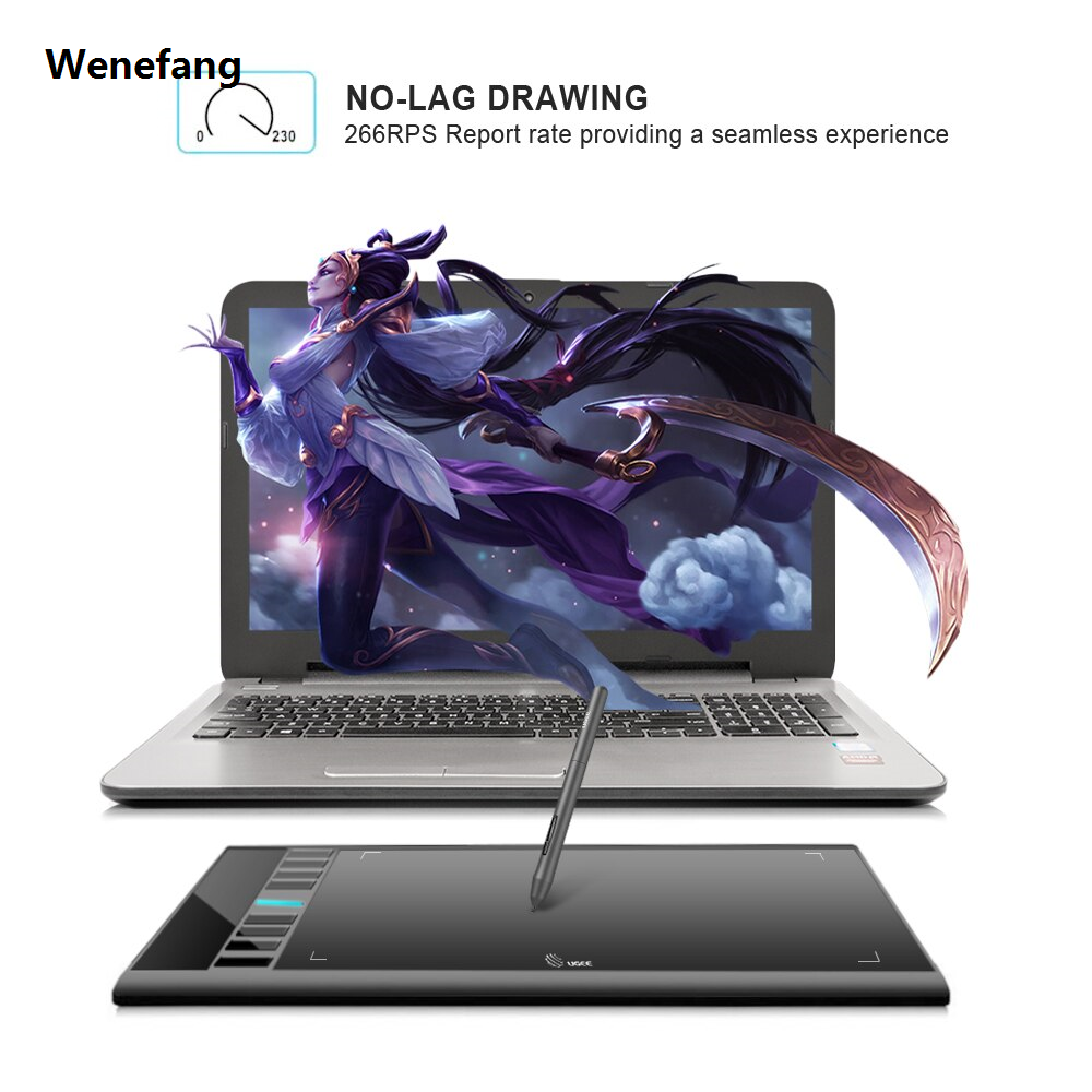 Wenefang Digital drawing Tablets 10x6 Inch Ugee M708 V3 graphics tablet for computer Painting Tool PS Painting Board Gift for Children
