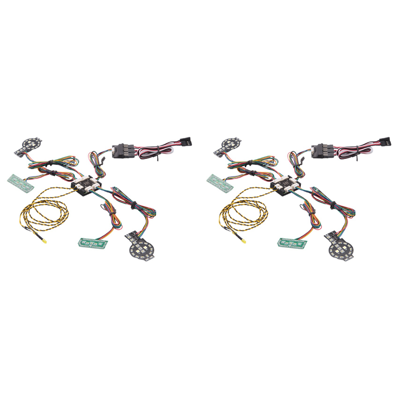 Pullhee-2X Front Rear Linkage Lighting System LED Light Group for -4 2021 1/10 RC Crawler Car Upgrade Parts