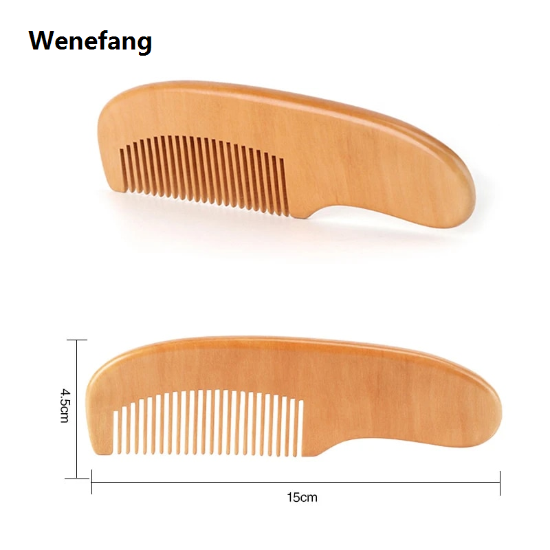 Wenefang Portable Baby Wooden Brush Natural Soft Wool Comb Head Care Soft Massager Brush Infant Hair Comb for Newborn Bath Supply