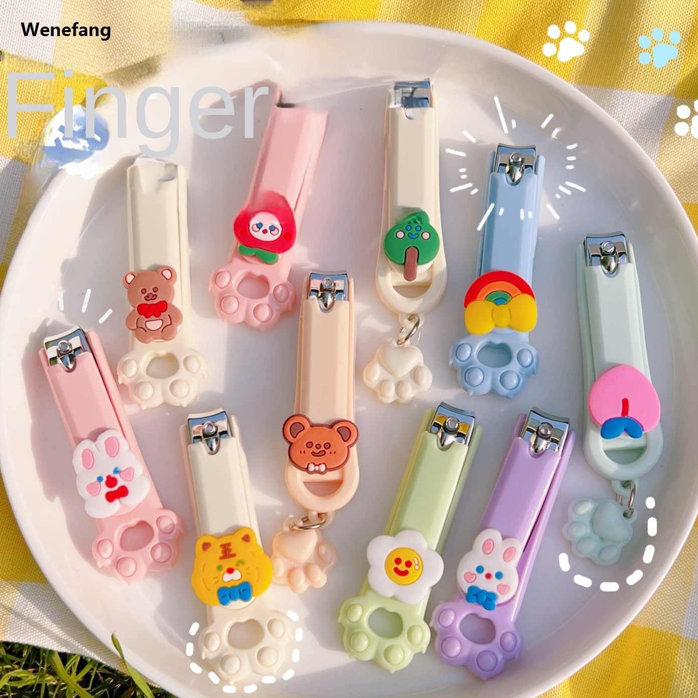 Wenefang 2 Sets Cute Nail Clippers Cartoon Single Pack Convenient And Creative Children's Nail Clippers Small Household Nail Clippers