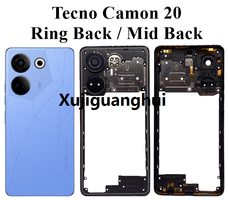 Xujiguanghui Tecno Camon 20 Ring Back Replacement or Mid Back with Buttons and Camera Lens , Tecno Camon 20 Ring Back / Mid Back Replacement