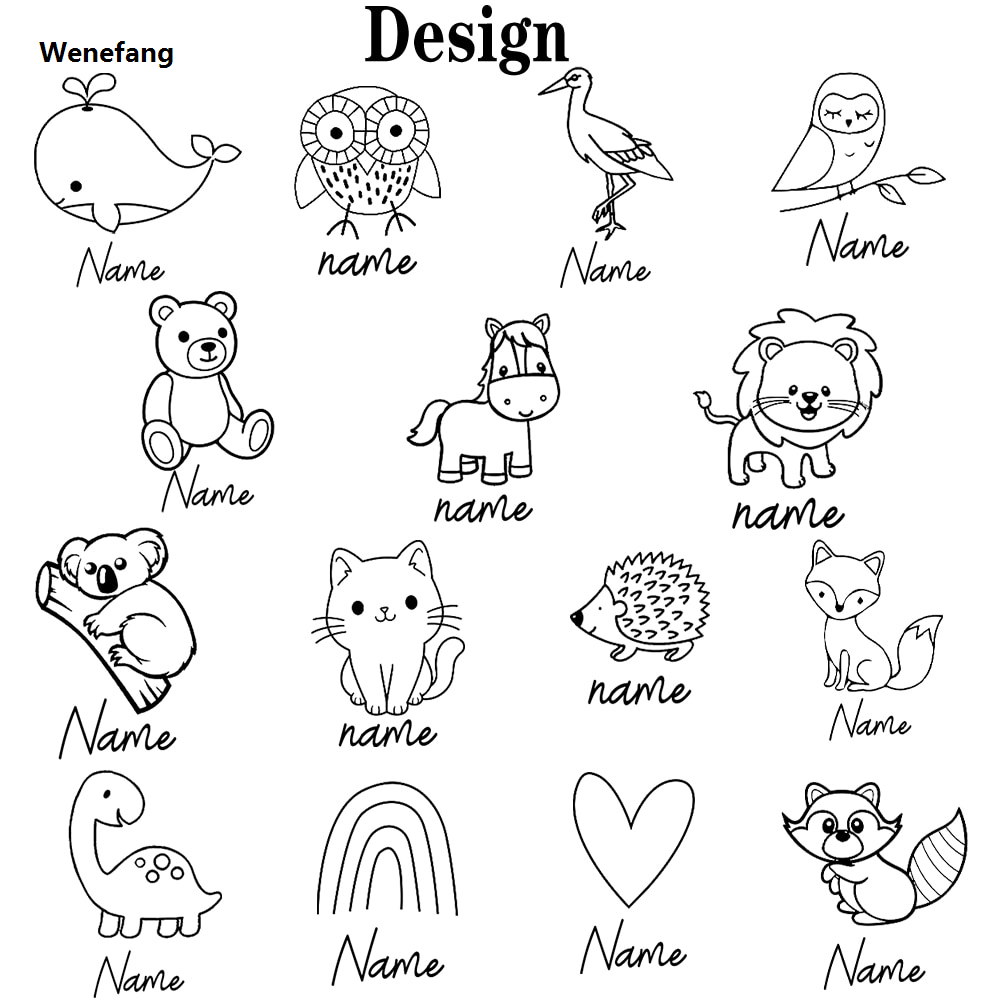 Wenefang Personalised Animal Print Baby Hair Brush Custom Name Infant Hairbrush Baby Shower Gift Toddler Wooden Engraved Hairbrush
