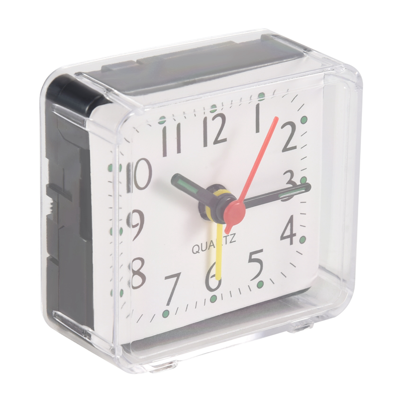 1PCS Portable Cute Mini Cartoon Multi-function Table Clocks（white）