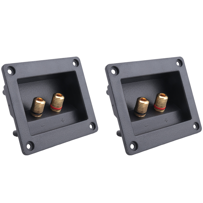 2pcs DIY Car Stereo 2-way Speaker Box Terminal Spring Cup Connector Banana jack and plugs Subwoofer Plugs 93x80mm black