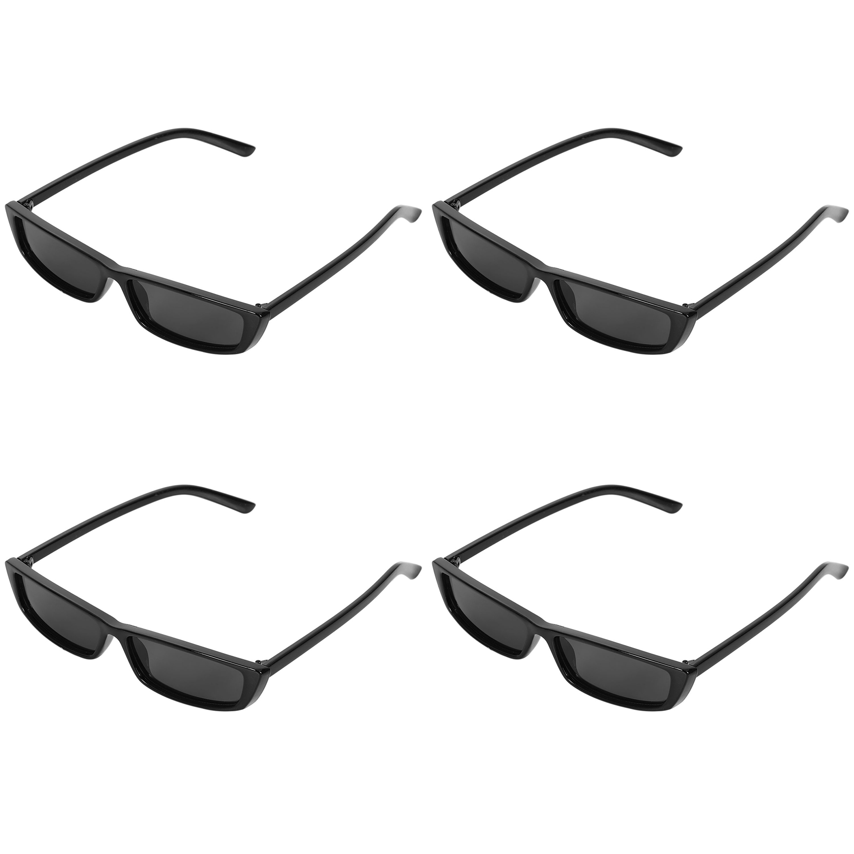 FORIDE 4X Vintage Rectangle Sunglasses Women Small Frame SunGlasses Retro Eyewear S17072 black frame black