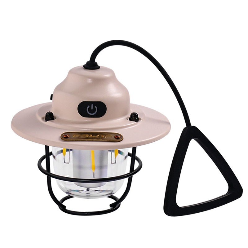 2000Mah USB Rechargeable Retro Horselight Camp Lamp Light Tent LED Camp Light (Beige)
