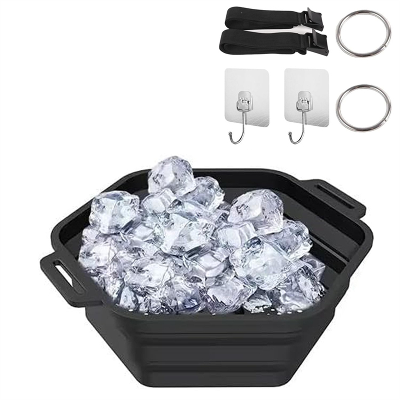 Ice Shower, Andahealth, Rapid Cooling Portable Ice Bath Barrel Foldable Silicone Ice Bath Tub Bucket for Bathing