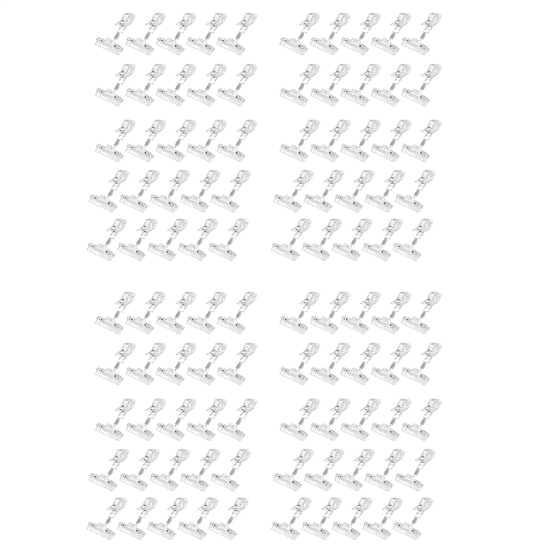 100 Pack Plastic Merchandise Sign Clip Rotatable Clip-on Holder Display Clip Holder Stand Price Display Holders,Clear