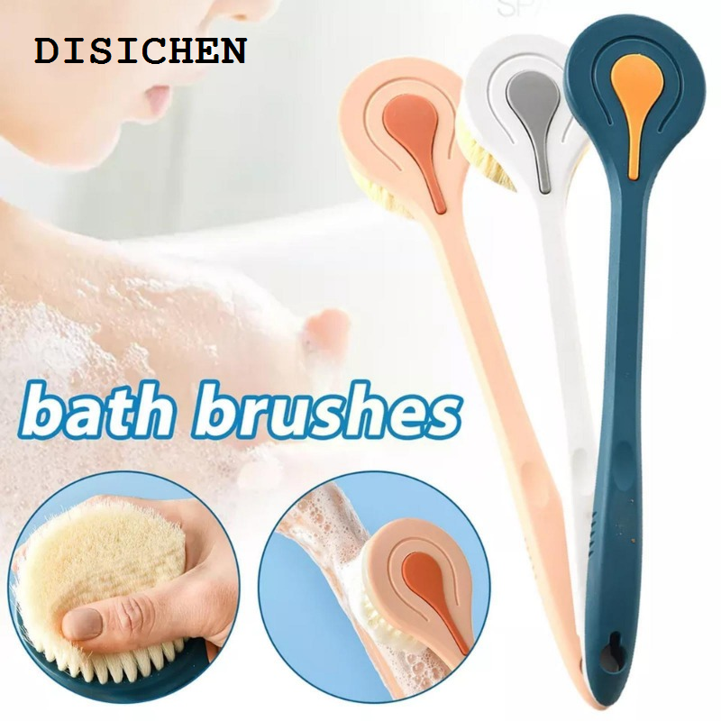 DISICHEN Fashion 1pc Long Handle Bath Brush Soft Hair Bath Brush Back Ball Brush Bathroom Body Brushes Mud Back Scrubber Shower Massage Brush