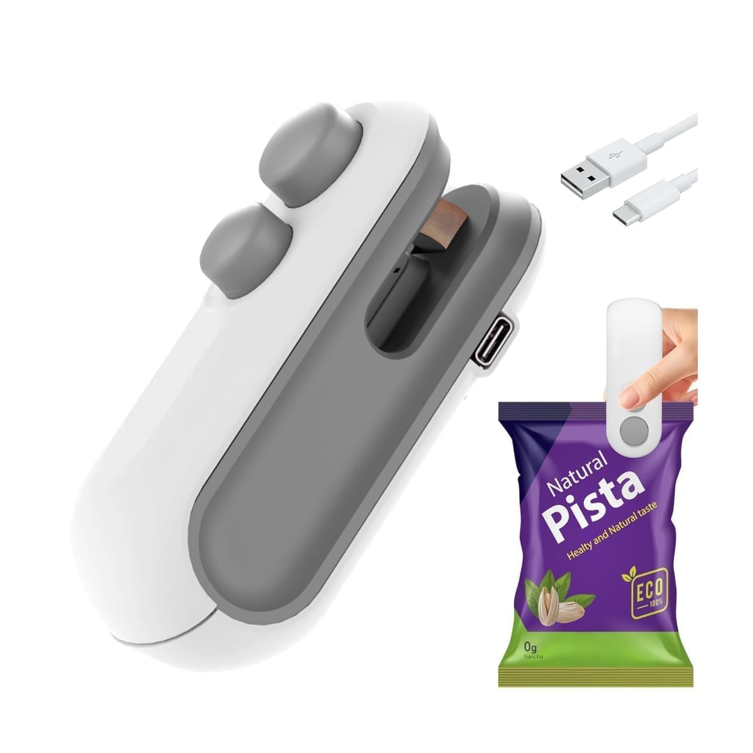 Portable Mini Sealing Machine, Multi-color Handheld Packet Sealer for Food, Snacks, Chips, Fresh Storage, Rechargeable Plastic Bag Sealer with Cutter Machine