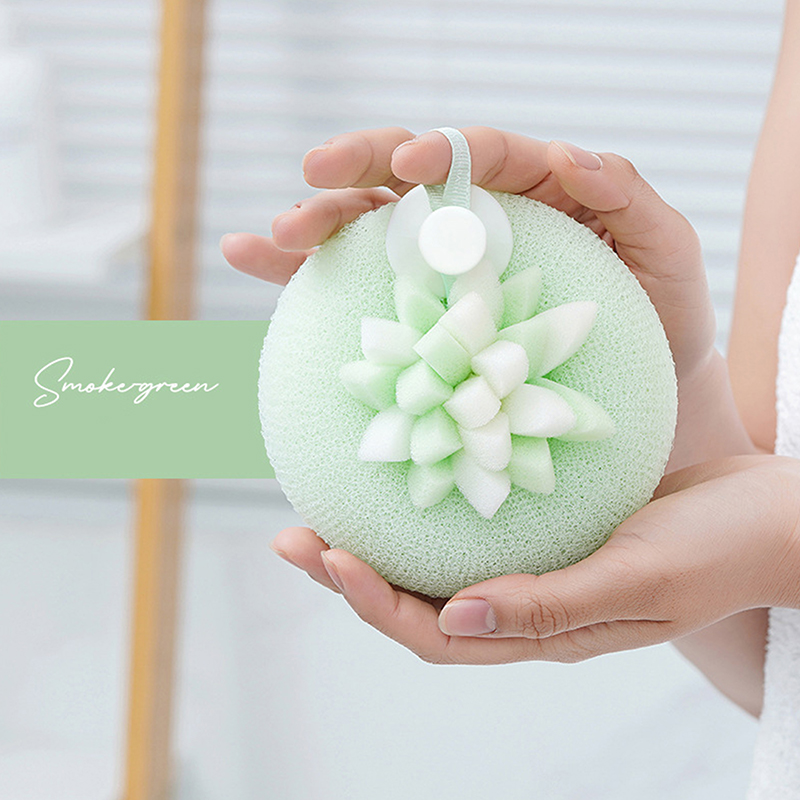 Shower scrub brush body bathroom with bath brush, soft bath bomb, suction cup, exfoliating back scrubber, massage brush