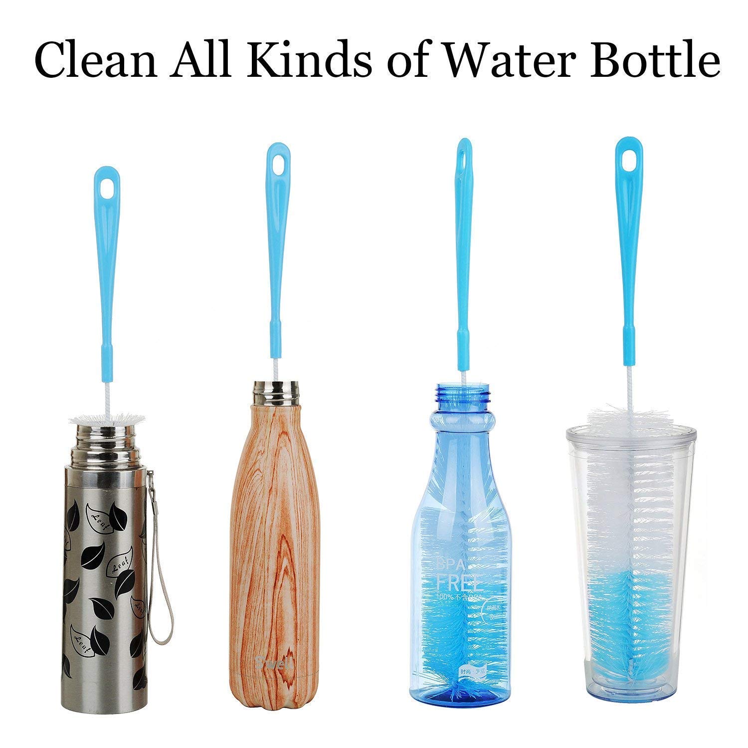 Set of 1 Medium Size Glass and Plastic Bottle Cleaning Nylon Brush Multicolor