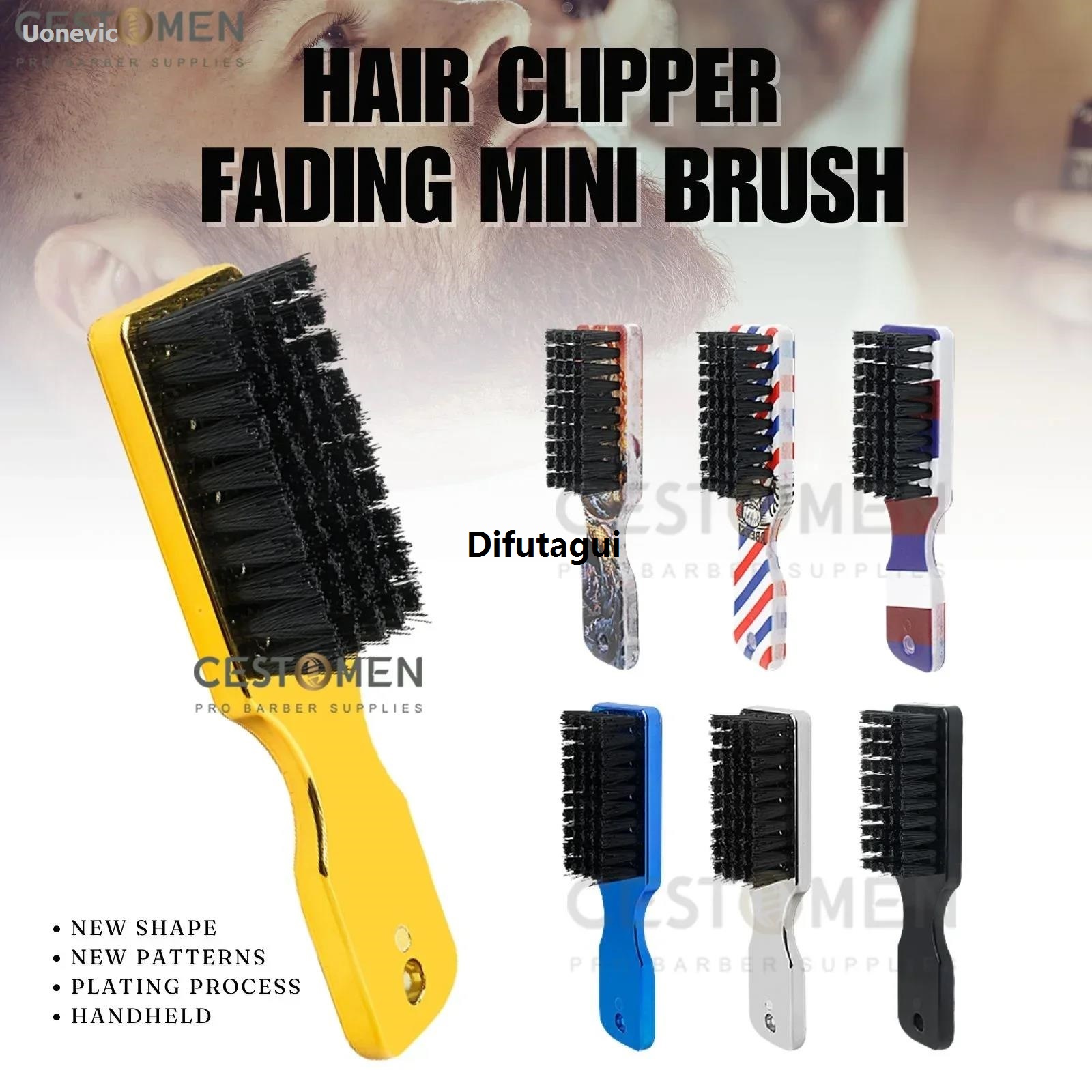 Difutagui Tool Dragon facial hairdresser electroplated cleaning hair brush for Fifty percent 【2025 Version】 discount men's styling barber tools, fade mini brush barber accessories sand.