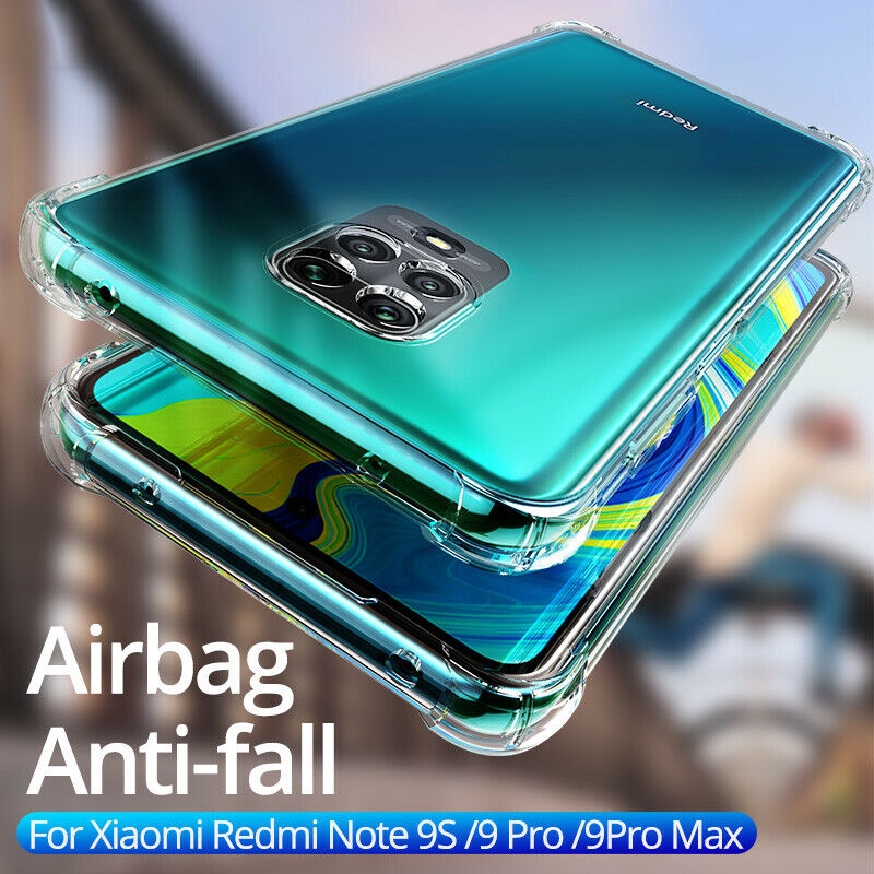Xiaomi Redmi Note 9S/Pro/ Pro Max Transparent Bumper Case - Clear Case Cover Silicone TPU Anti-Shock