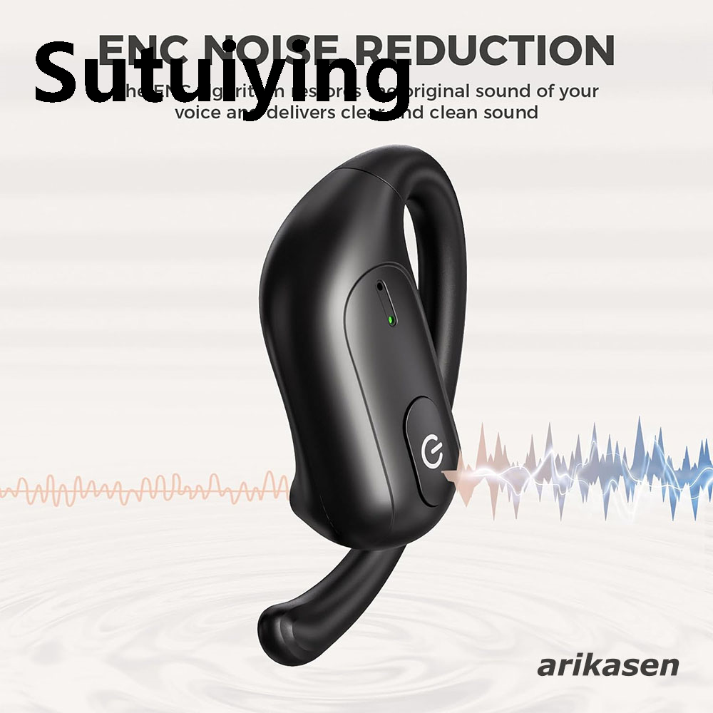 Sutuiying Bluetooth Headphones Open Ear Premium Sound True Wireless Open Ear 2025 Earbuds with Noise Canceling Mic LED Display Rotable Earhook