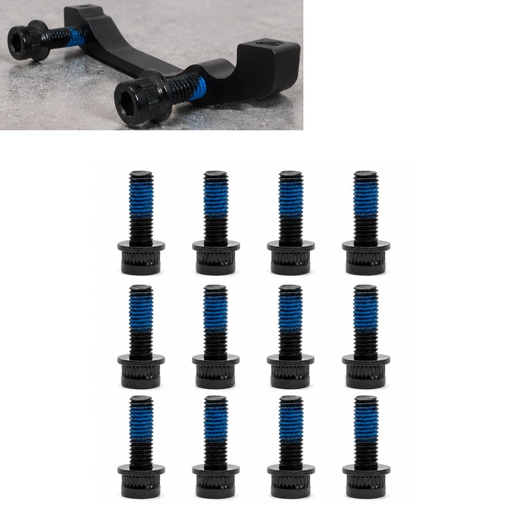 12PCS Durable High Carbon Steel Disc Brake Mounting Screws M6x18mm M6 X 18mm Bicycle Disc Brake Screws Secure Fit Easy To Install Disc Brake Caliper Screws Brake Replacement