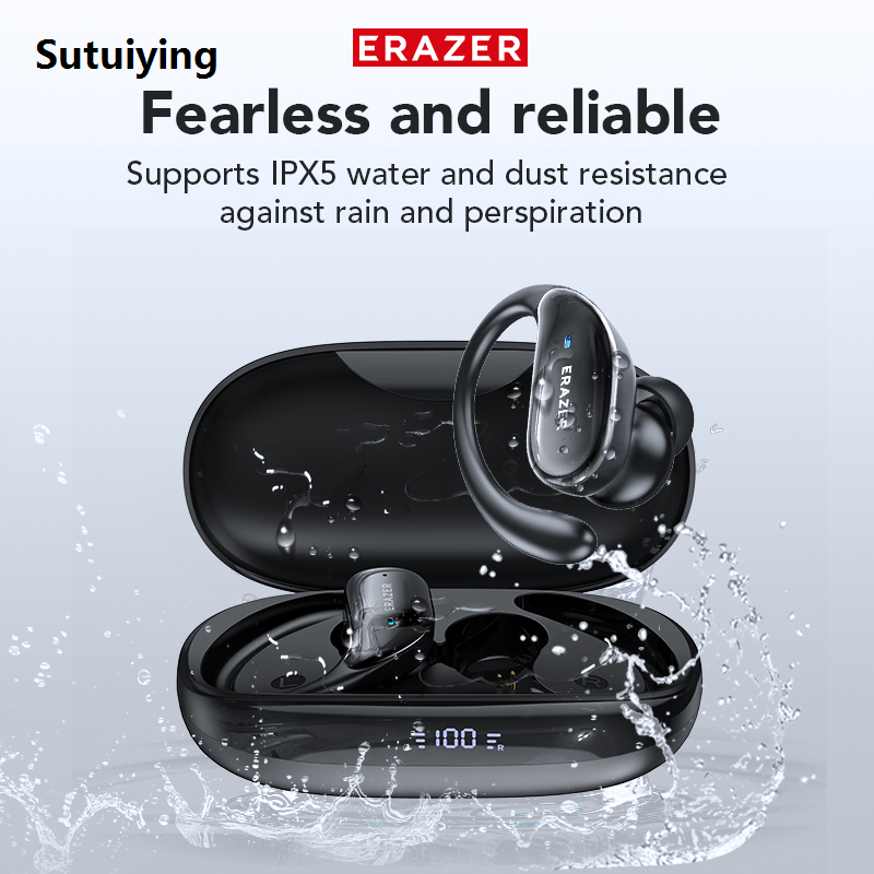 Sutuiying #ERAZER XT80 Sports Wireless Headphones with Mics, Button Hot Selling Control, LED Power Display,Hifi Stereo Sound
