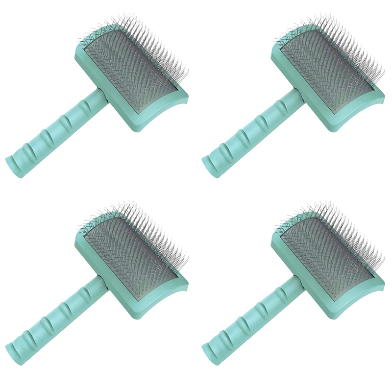 ZOROOM 4X Firm Slicker Brush for Dogs- Extra Long Pin Slicker Brush for Large Dog Pet Grooming Wire Brush(Green)