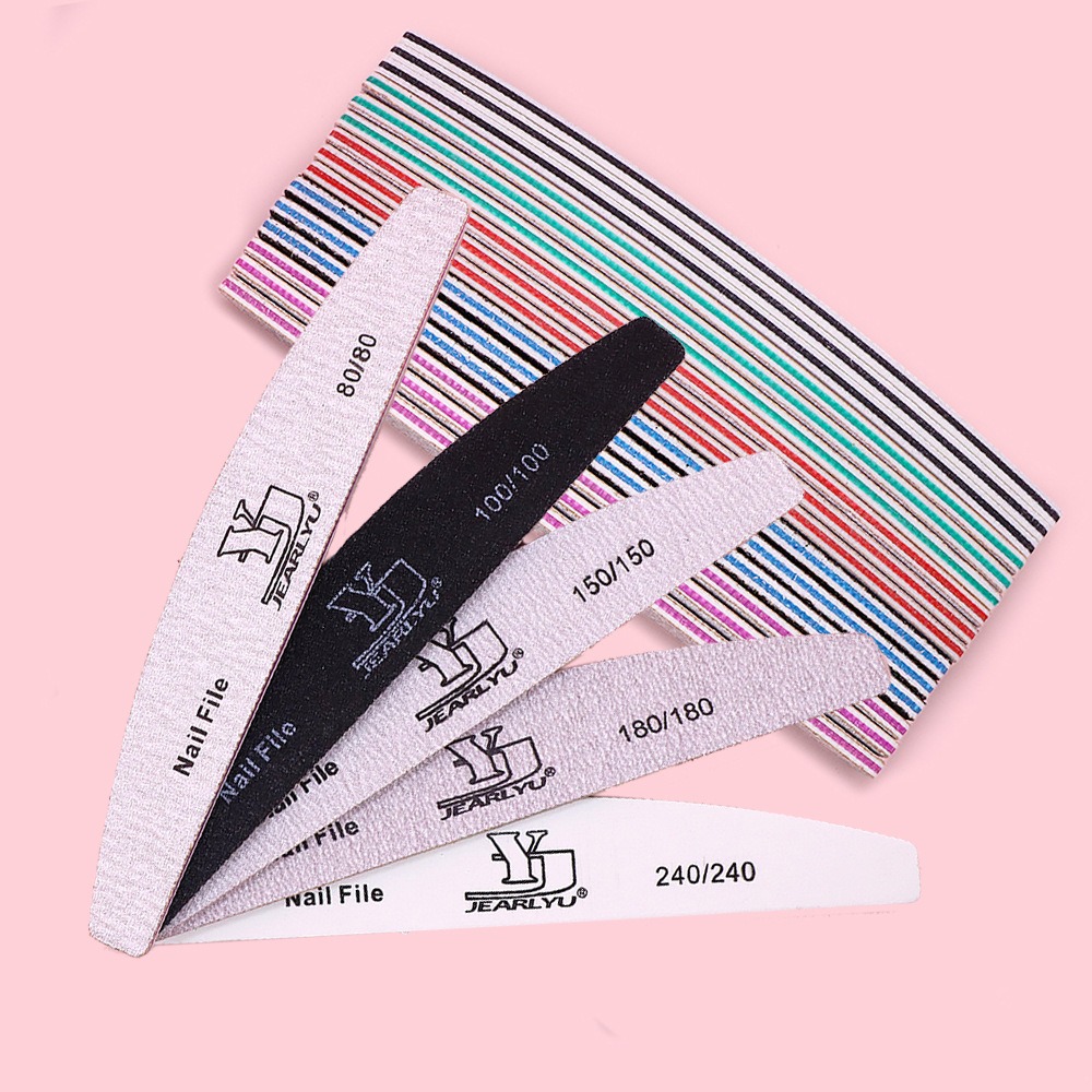 Durable Double Sided Nail File 80/100/150/180/240Grit Professional Nail Polish File Manicure Tool DIY Nails