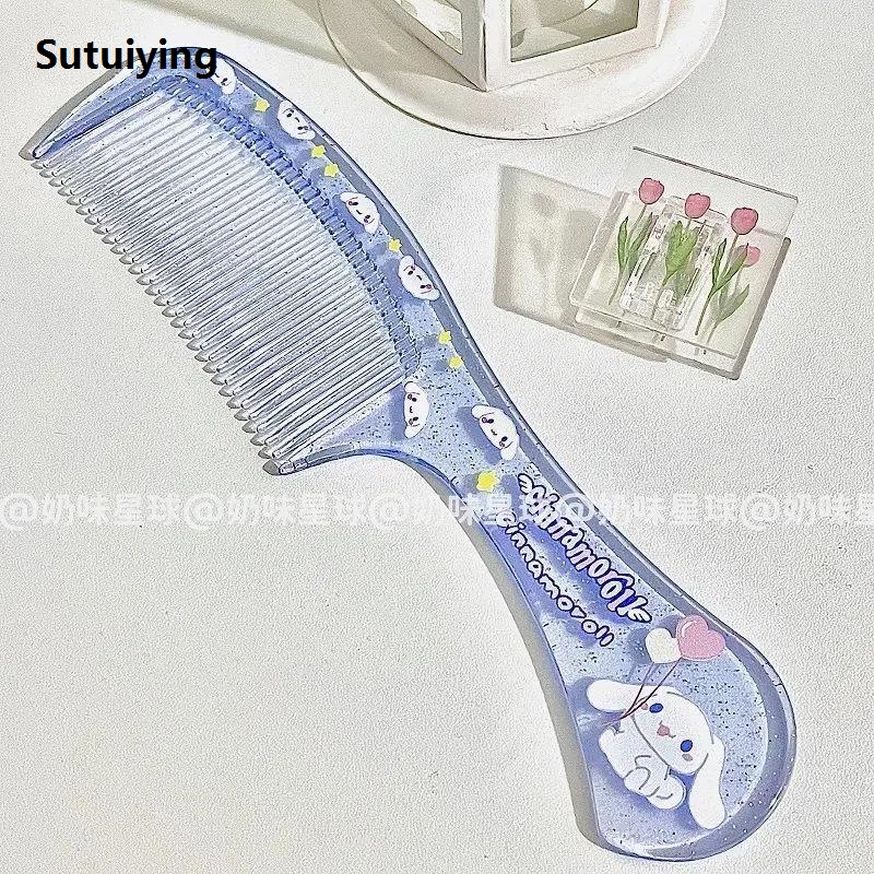 Sutuiying Sanrio Hello Kitty Cute Cartoon Comb Dense Tooth Comb Japanese Soft High Quality Girl Portable Makeup Comb Student Comb Hair Smooth Hair Comb