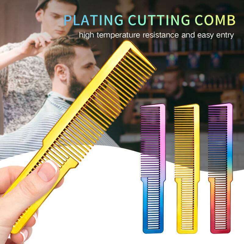 Professional Electroplated Clipper 3 Colors Barber Stylist Styling Tool Accessories Salon Anti-static Hair Cut Comb
