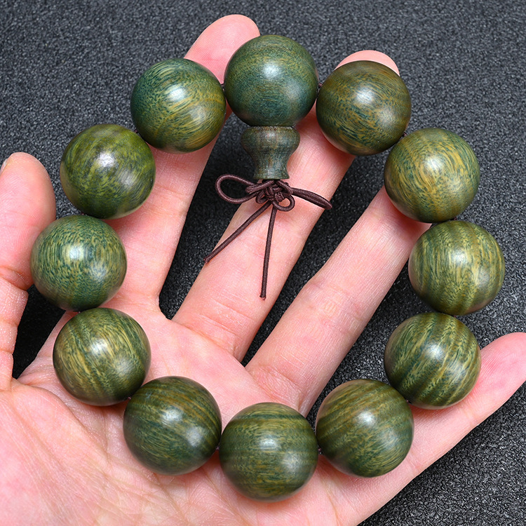 Wholesale Authentic Green Sandalwood Buddha Beads Bracelet Natural Sandalwood Argentinian Jade Sandalwood Bracelet Men & Women's Accessories