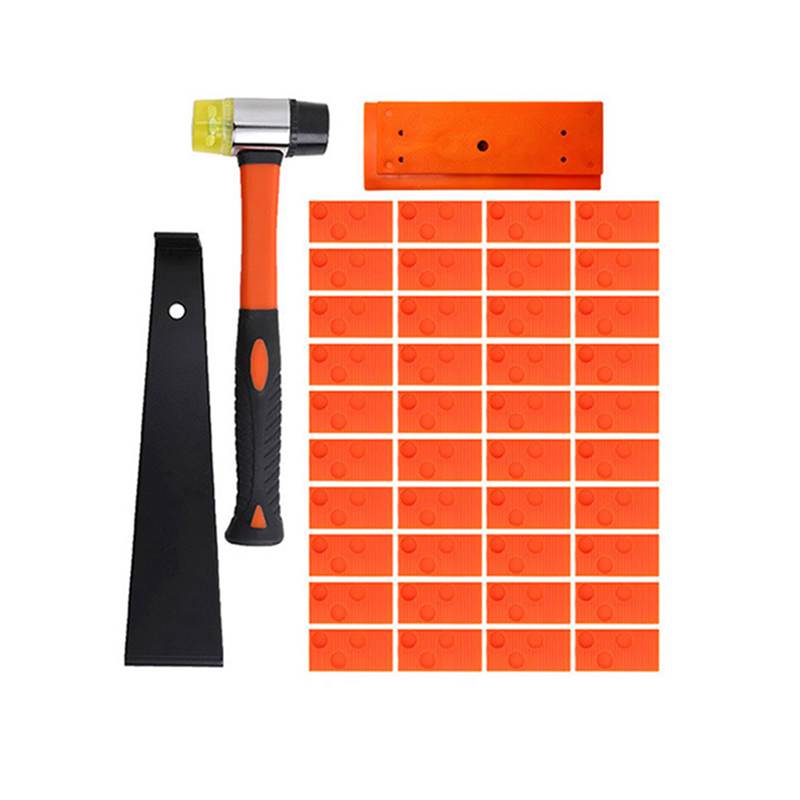 Laminate and Wood Flooring Installation Kit Spacers, Tapping Block, Pull Bar and Fiberglass Handle Mallet 43PCS Easy to Use