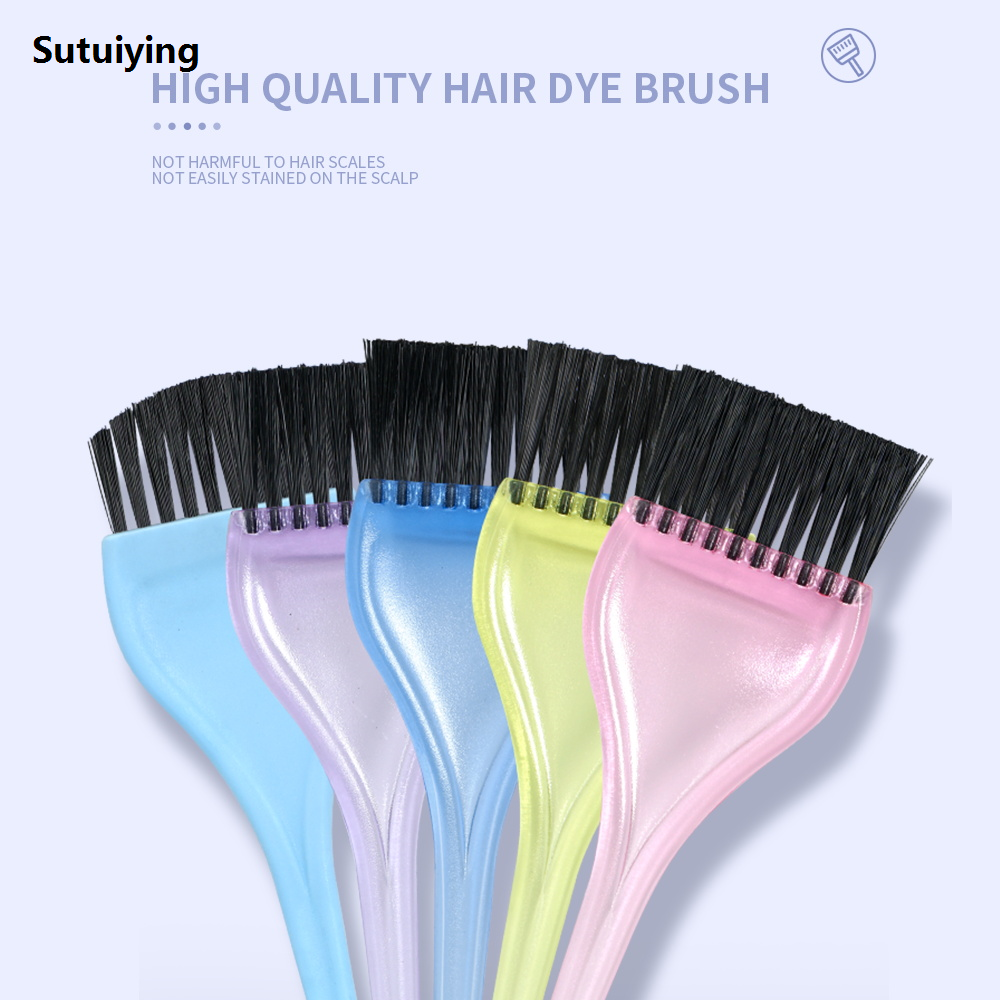 Sutuiying Professional Hair Coloring Brushes Plastic Crystal Combs for Woman Portable Hair Coloring Applicator Brushes Barber Styling Accessories