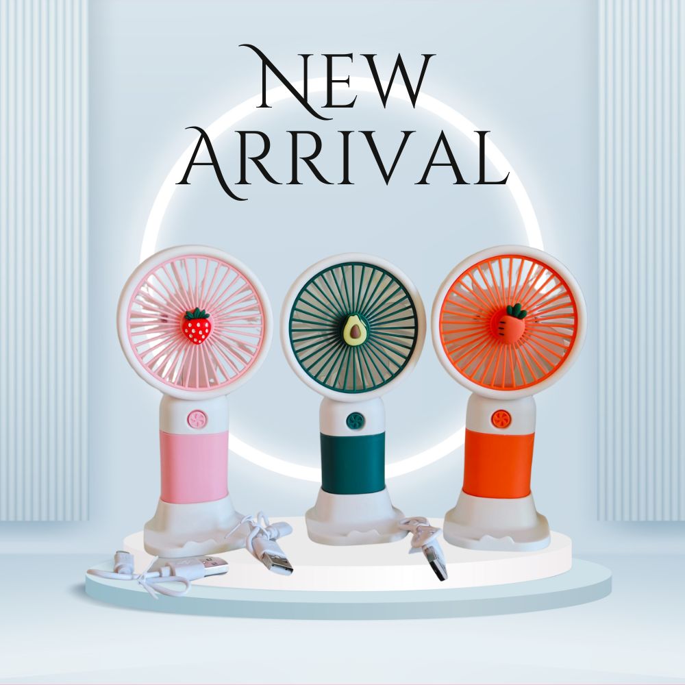 Fan - Cute Korean Mini Fan with stand Lithium Rechargeable battery Handy Fan Best price on product Trending Product Top pick Summer Hot season Best Price Viral Product (Select Option)
