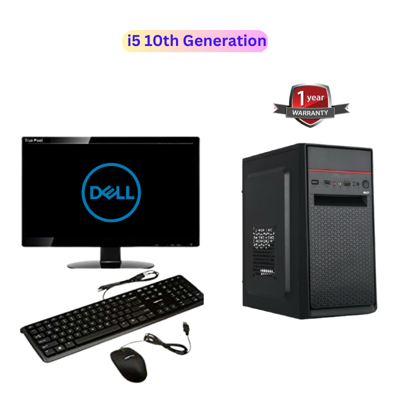 Desktop Set i5 10th Generation 8 GB RAM, 256GB M.2 NVMe SSD, 18.5" Dell Monitor