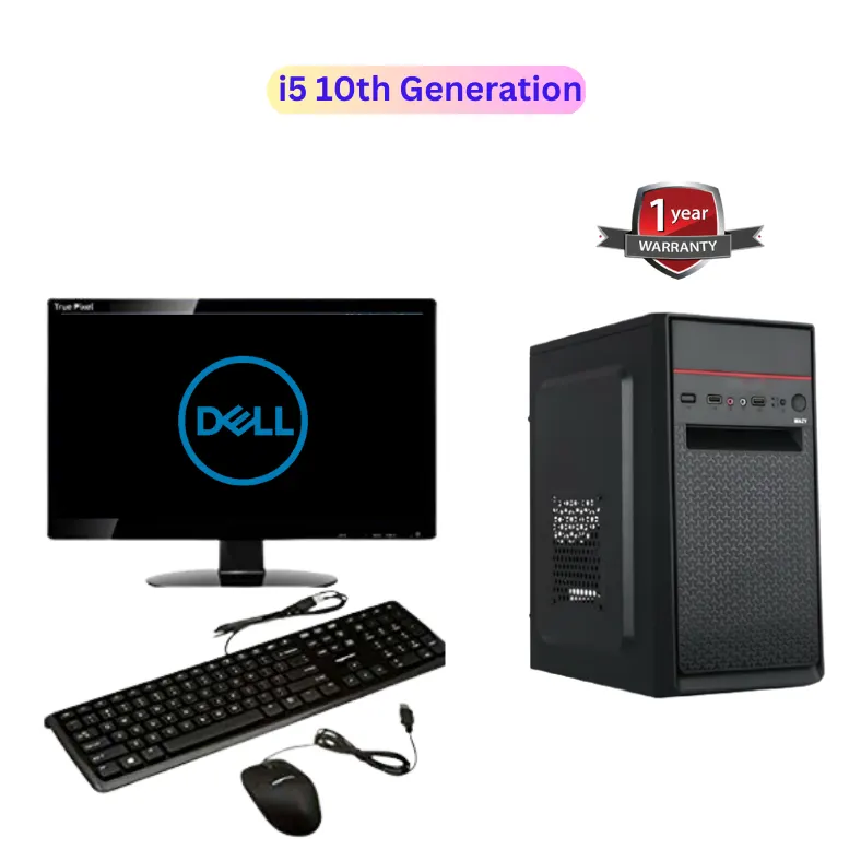 Desktop Set i5 10th Generation 8 GB RAM, 256GB M.2 NVMe SSD, 18.5" Dell Monitor
