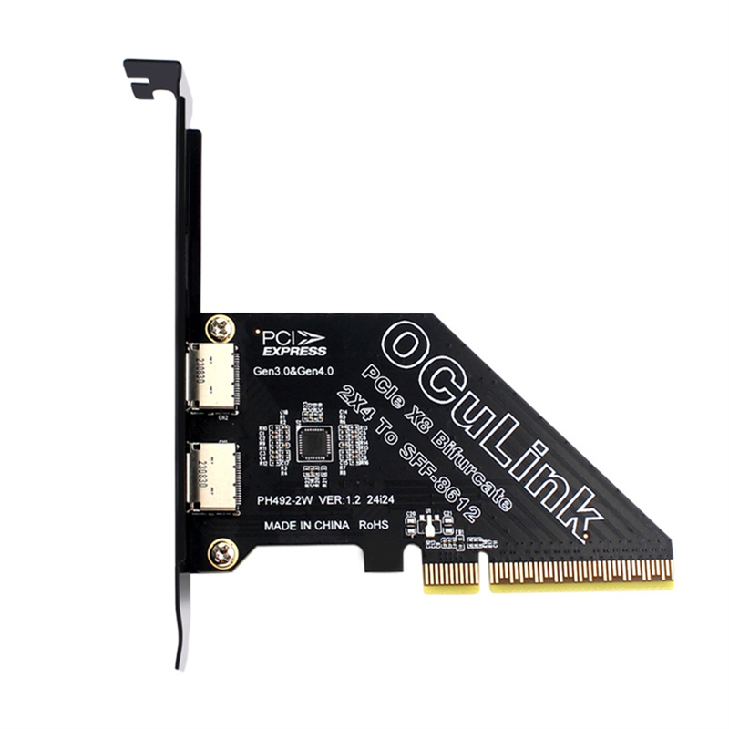 PCIe 4.0 X4 to Oculink SFF8611/8612 Expansion Card PCie 4.0 X8 to Oculink for External Graphics Card for Win/Linux