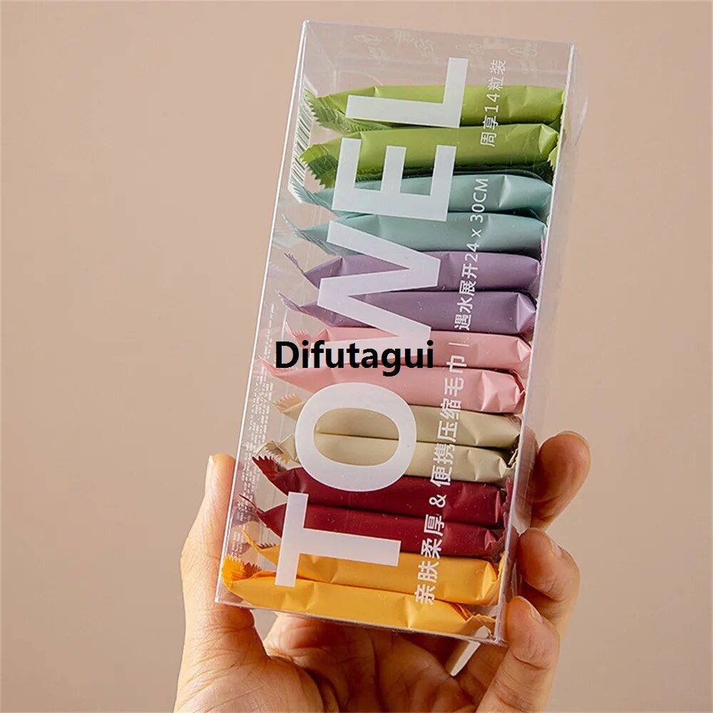 Difutagui [HOT] 7/14PCS Big Bath Compressed Disposable Bath Towel Quick-Drying 2025 Beach Large Travel Trip Shower Washable Towel
