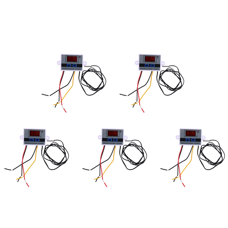fasdaga 5X 10A AC110-220V Digital LED Temperature Controller XH-W3001 for Incubator Cooling Heating Switch Thermostat Sensor