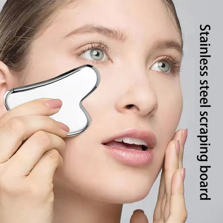 Face Guasha Scraper Stainless Steel Gua Sha Massager Body Neck Back Stress Relief Beauty Tool Comes with Box Packing