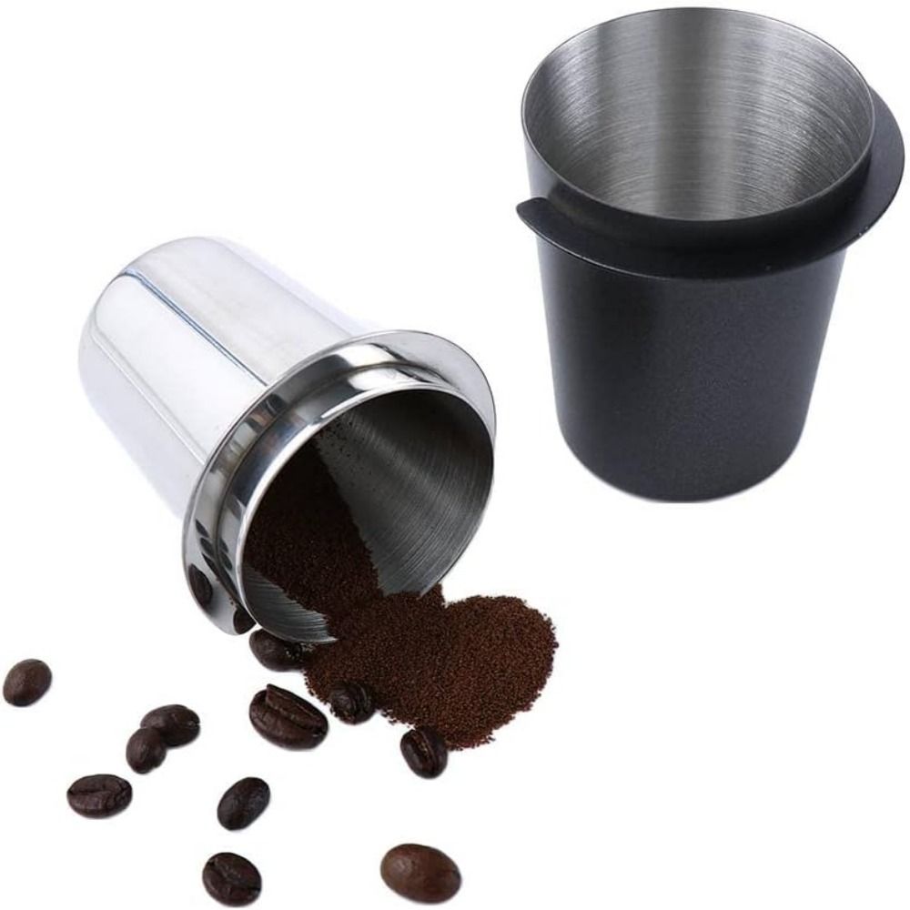 Multifunctional Stainless Steel Coffee Dosing Cup Wear Resistant Easy To Wash Coffee Machine Powder Cup Durable Convenient Espresso Sniffing Mug Espresso Machine Accessories