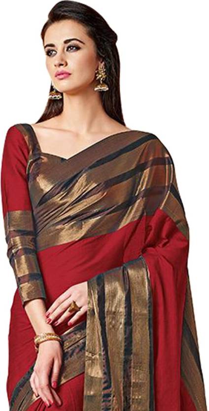 Fabdale Red Kanjivaram Woven & Embellished Saree | Festive & Wedding Wear (BAPS-001)