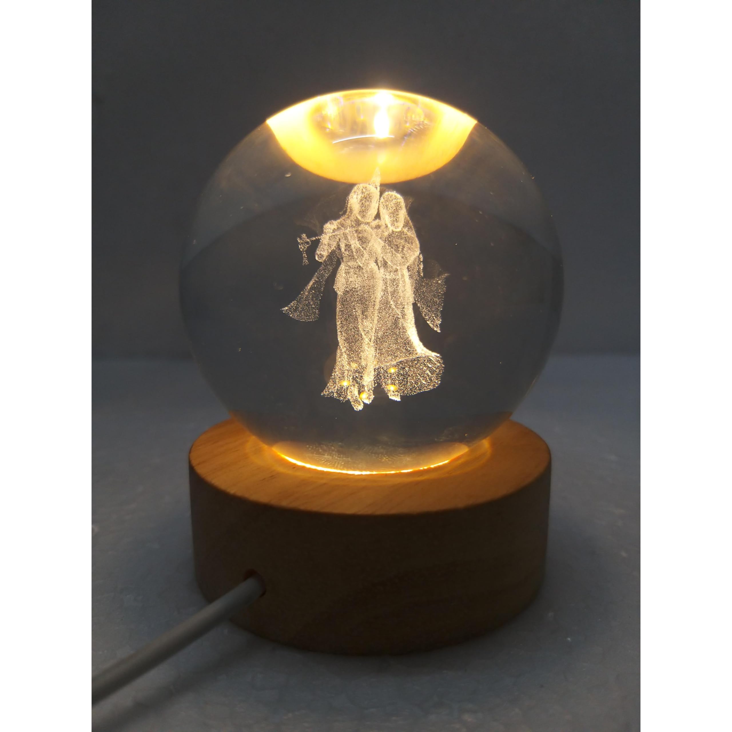 3D Decor Crystal Ball LED Night Light - Lord Shiva