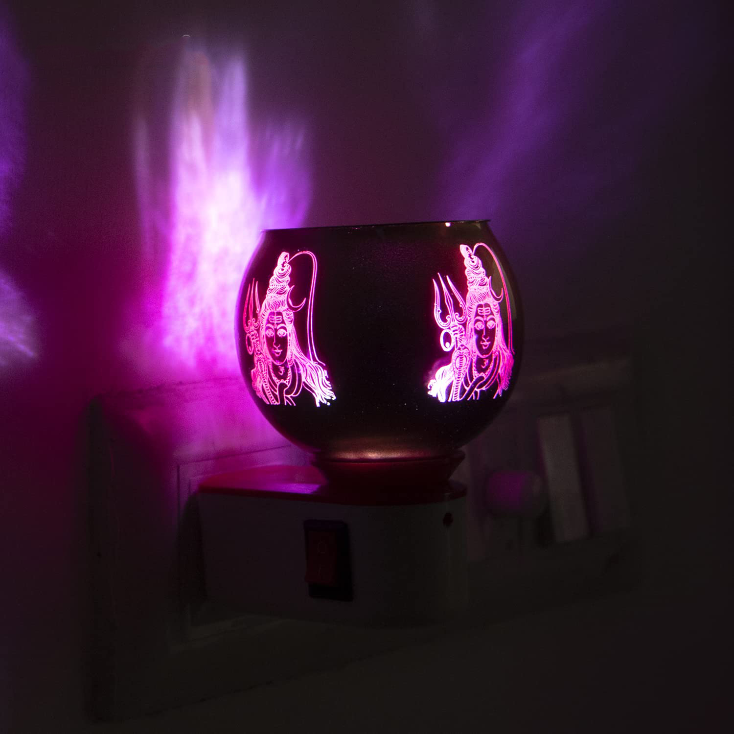 Kapur Dani Electric Multipurposes Lord Shiva Aroma Safe 3 Pin Diffuser With Night Lamp