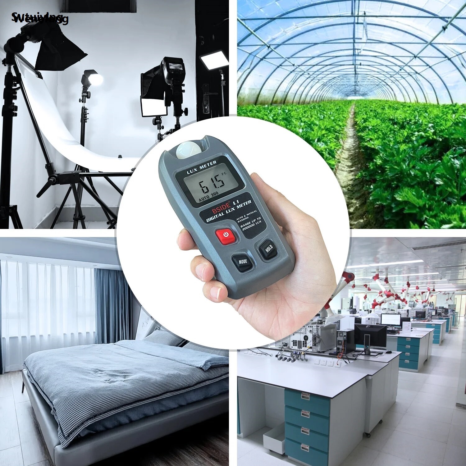 Wenefang Sutuiying L1 Lux Meter Digital Illuminometer Lux Tester 0.1-200000 Lux/0.01-20000 Luxury Hot Selling Fc LCD Sensor Pocket Luxmeter Handheld Measure Tester