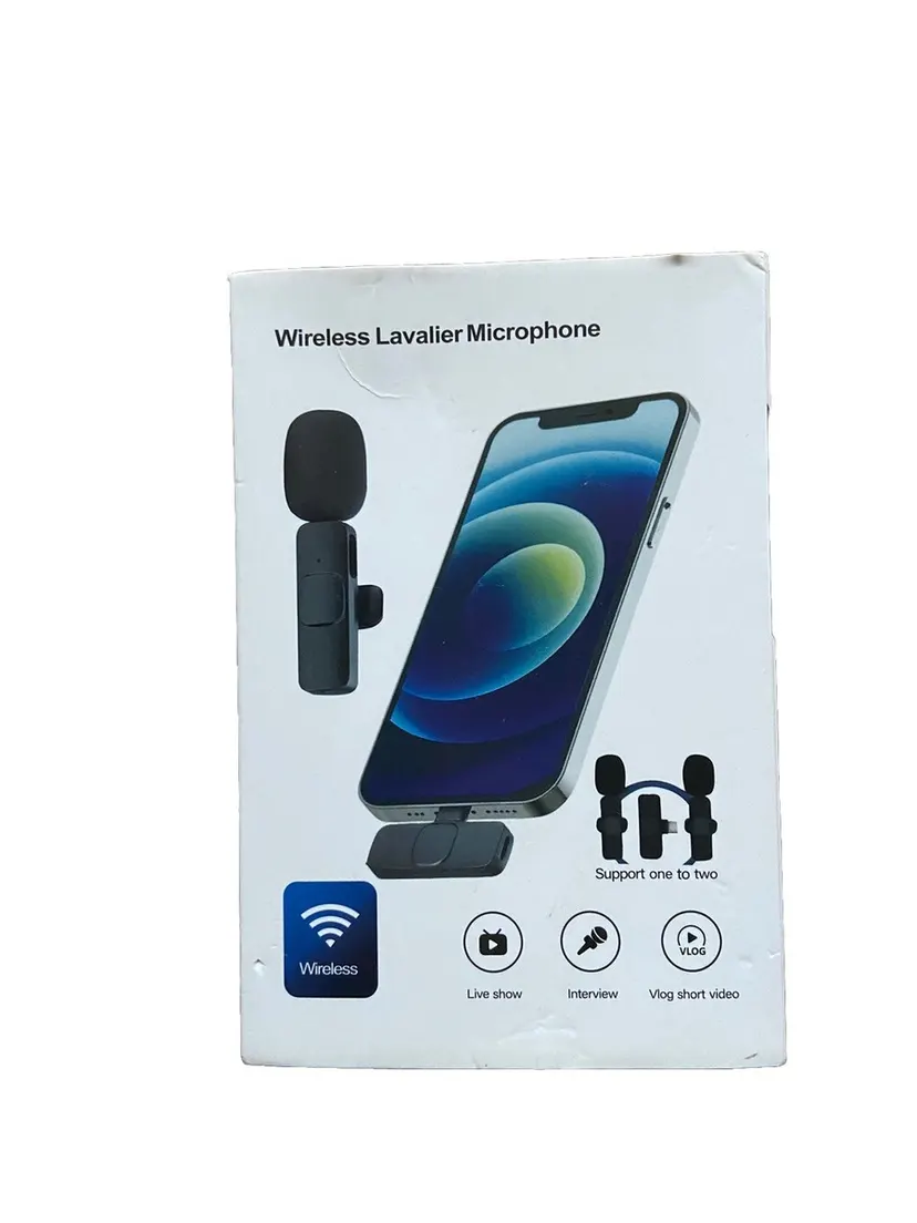 Lavalier Microphone Wireless Microphone Noise Cancelling Audio Video Recording Mini Mic for iPhone Android Live Broadcast Game Bles Online DZ-38B-14