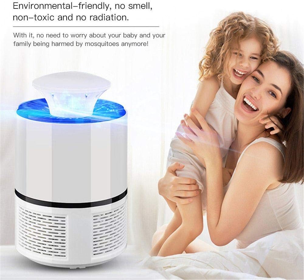 Electric Mosquito Insect Killer, Chemical-Free USB Powered UV LED Light Photocatalyst Fly Bug Dispeller with Strong Built Suction Fan for Indoor Home